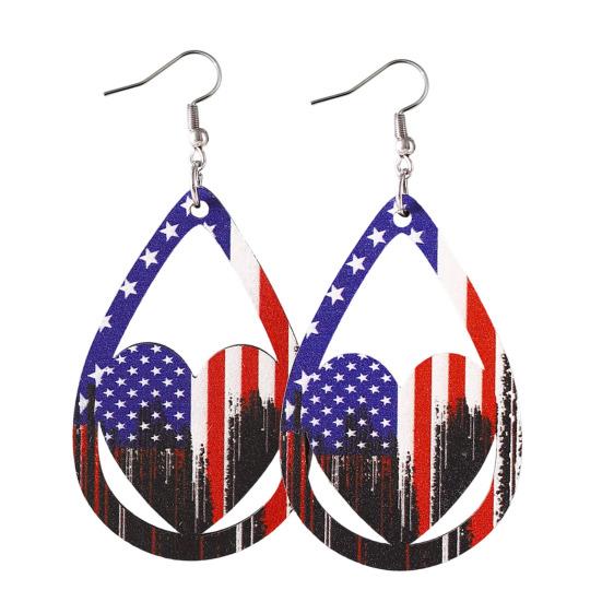 1 Pair Hollow Drop Fourth of July Earrings for Women Independence Day Earrings