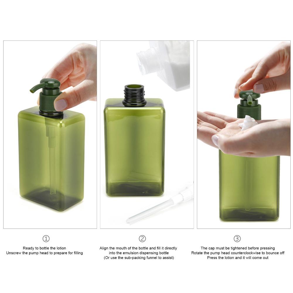 3Pcs 280ml Capacity Pump Bottle Press Bottle Travel Bottle Refillable Lotion Container  For Travel