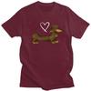 Custom Dachshund Love T Shirt for Men Tshirt Leisure Tees Short Sleeves Wiener Badger Sausage Dog Tshirts Slim Fit Clothing