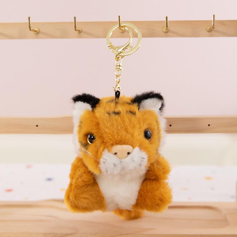 Joint Siberian tiger plush toy children's doll zoo souvenir tiger keychain backpack pendant