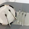 Fruit Fork Double Tine 5.5 Inch Stainless Steel Forks for Fruits Cakes Desserts Snacks Rust-Resistant 304 Food Grade Metal Forks for Party Hotel