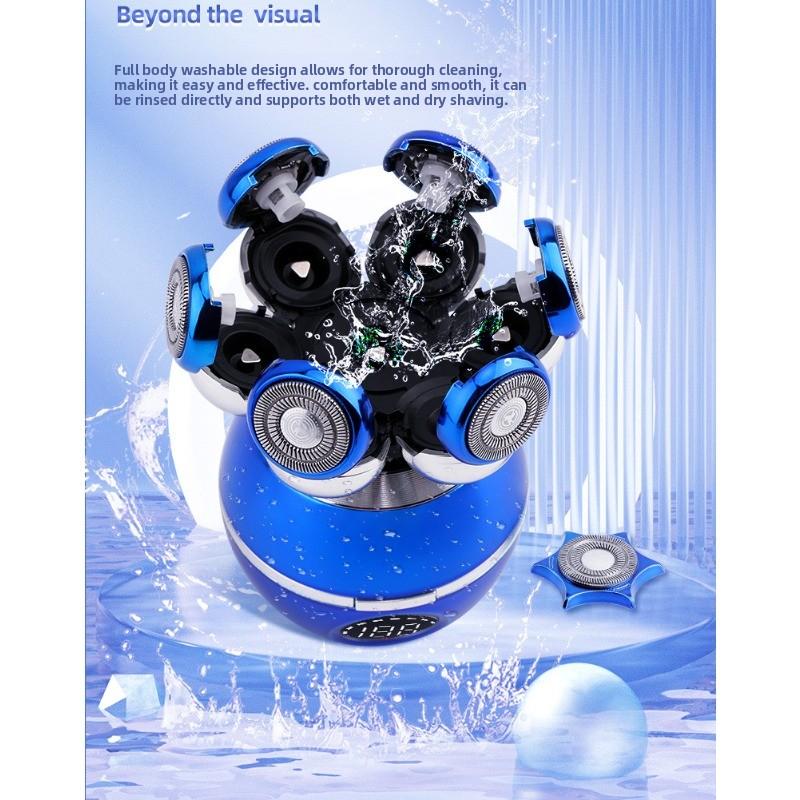 New Smart Men's Electric Shaving Kit for Shaving Bald Heads - Seven-blade Head, Cordless Beard Trimmer