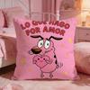 CCourage The Cowardlys DDogs Cushion Cover Premium Comfort Reversible Pillow CoveTwo In One Design For Any Room  Car Interior