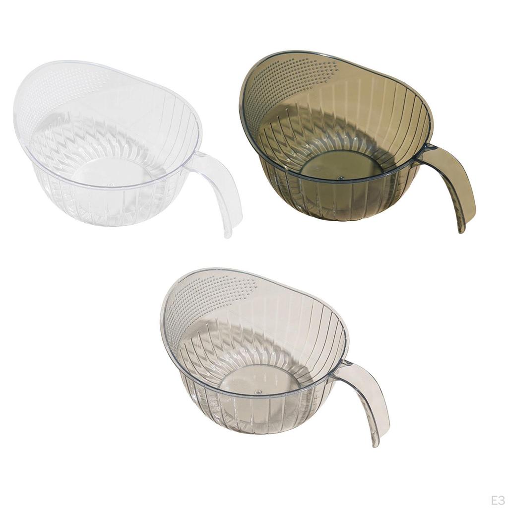 Rice Washer Strainer Container with Fine Mesh Colanders Sieve Bowl for Cleaning Veggie, Fruit ,Pasta