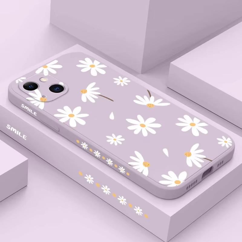 Plain Daisies Phone Case For iPhone 17 Air 16e 15 14 13 12 11 Pro Max Plus Mini Shockproof Cover
