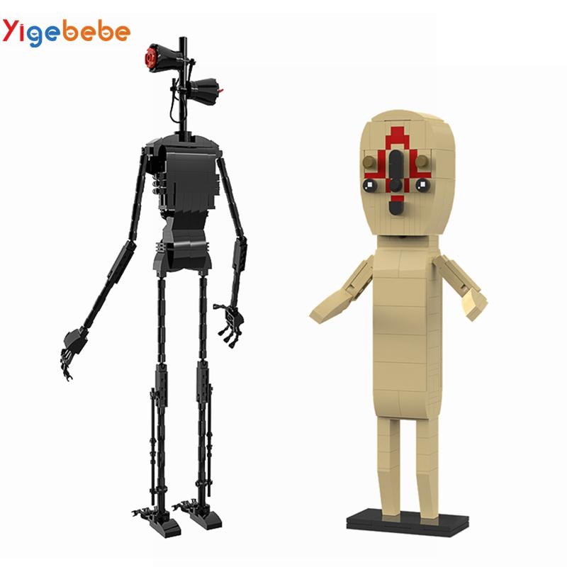 Yigebeb Horror Legend Siren Head Peanut People Figures Monster MOC Model Building Blocks Toys for Gifts