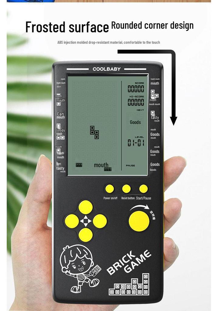 4,1-Zoll Retro Tetris Spielkonsole: Handheld Lernspielzeug für Kinder im Vintage-Stil