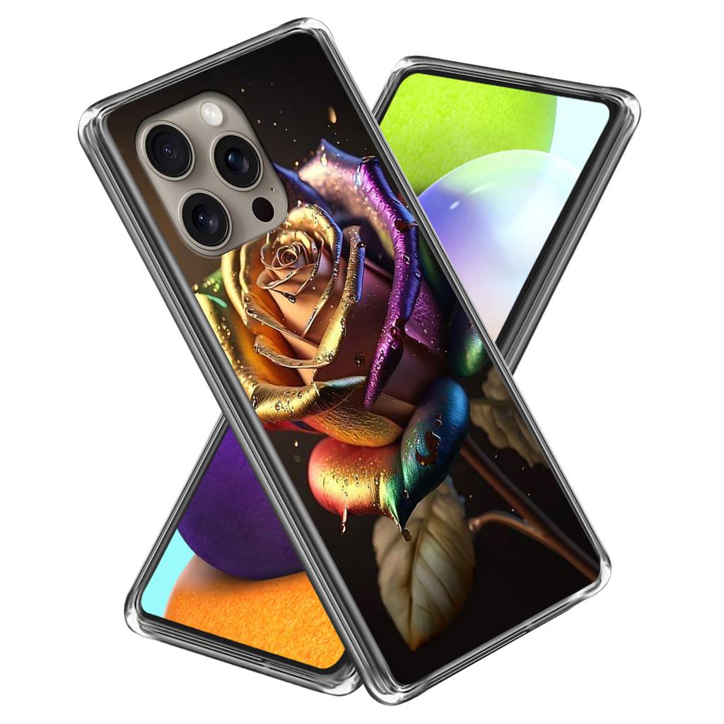 For iPhone 16 Pro Max Case Shock-Absorbent TPU Pattern Printed Phone Cover