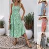 Amazon Europe and the United States Cross-border Summer New Printed Suspender Dress Is On Sale, Sweet and Fresh Pastoral Dress Women
