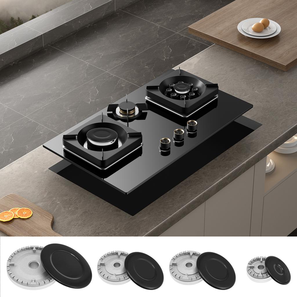4Pcs Cooker Hat Set Oven Gas Hob Burner Crown Flame Cap For Kitchen For SABAF Stove Handles Lid Kit For Gas Stove Burners