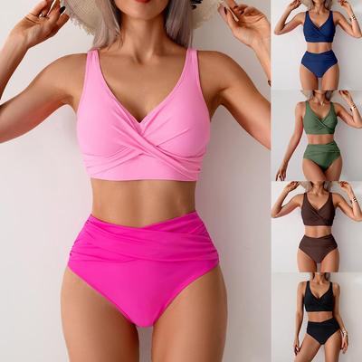 Plunging Backless Beach Vacation Swimsuit Sexy Bikini Women Split Swimsuit High Waist Swimsuit Suit Fine Stitching In A Variety of Colors Beachwear