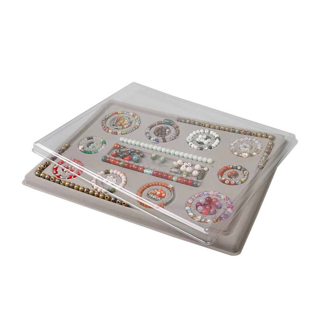 Portable Beading Mat and Tray Chic Jewelry Beading Mats Elegant Grey Flocked Board for Efficient Bead Handling