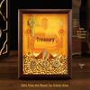 2025 Auspicious Open Wealth Photo Frame with Golden Key, Solid Wood Entrance Foyer, Zodiac Animals, Five Roads to Attract Wealth.