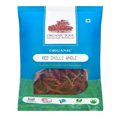 Organic Red Chilli Whole (100 G), Organic Red Chilli Whole, Organic Soul