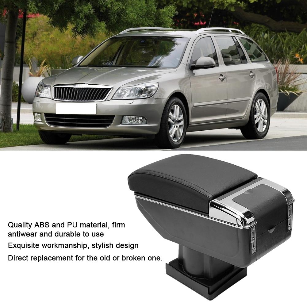 Schwarze Mittelarmlehne Aufbewahrungsbox Passend für Skoda Octavia A5 Autoinnenraumzubehör