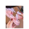 Sandalias de Niña Verano Zapatos de Princesa con Velcro de Suela Blanda para Niños Lazo Pequeño, Mediano, Grande Verano para Niñas