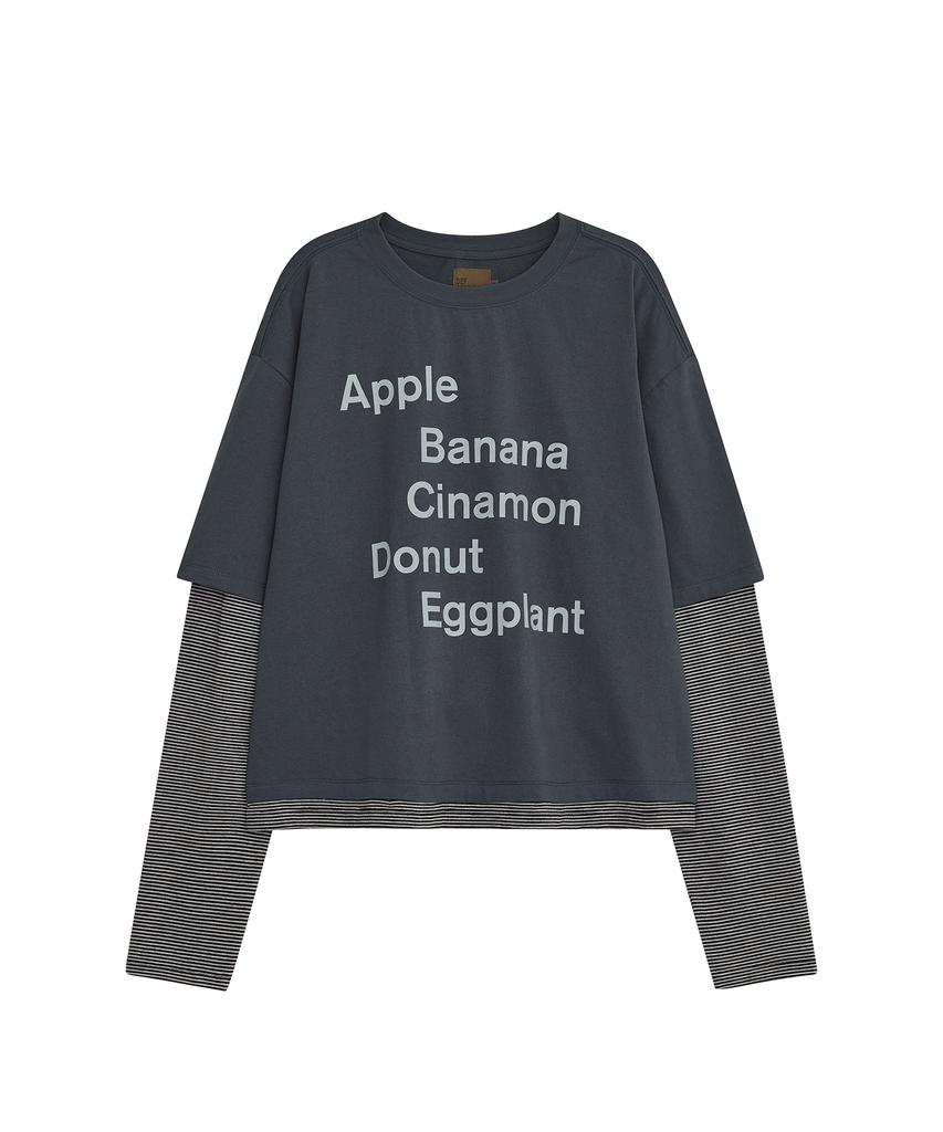DEFGARMENTS Typo Oversized Layered Long Sleeve [2Color]