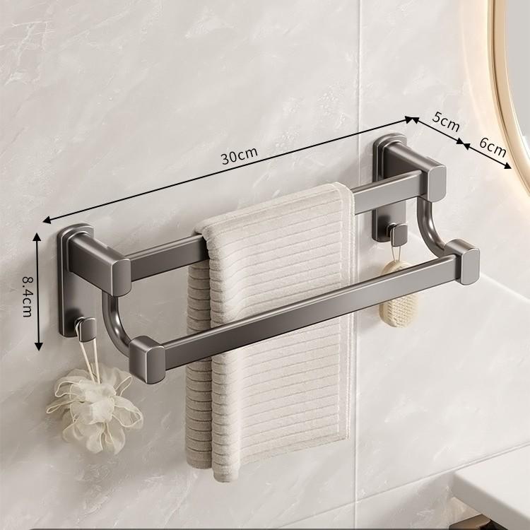 Stanzfreier Aluminium Doppelhandtuchhalter - Wandmontierte Badstange