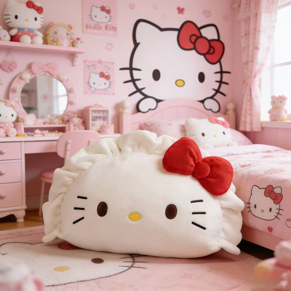 Kt Cat Dumpling Cartoon Plush Pillow For Bed Couch Reading Support
