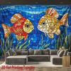Colorful Marine Creatures Digital Printing Polyester Wall Tapestry Suitable for Use In Living Rooms Bedrooms Offices Bars Party