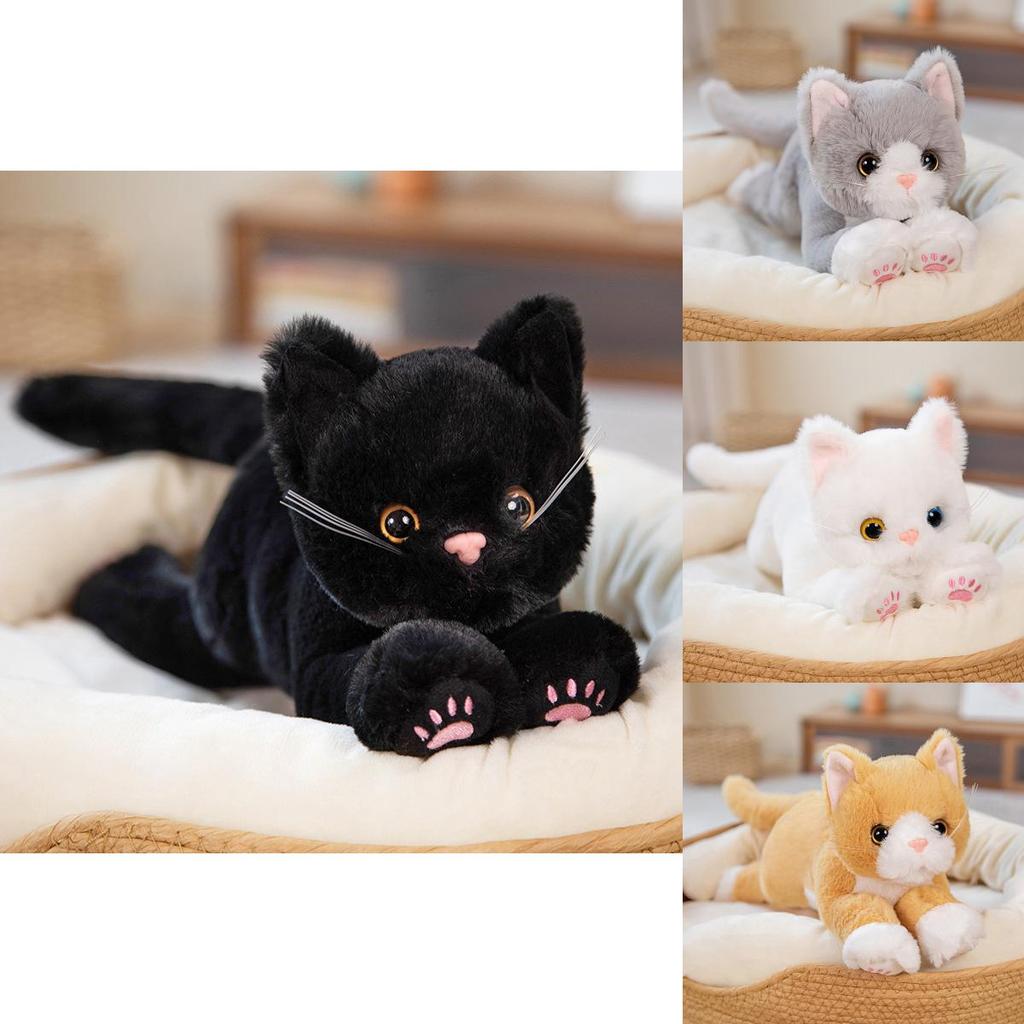 Adorable Plush Orange Cat Doll Cute Cat Stuffed Toy For Kids Birthday Gift With Bag