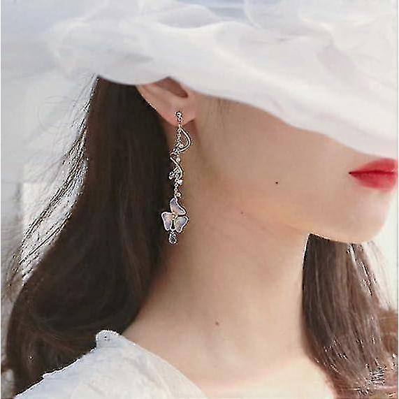 Pink Flower Dangle Earrings For Women Cute Pearl Leaf Sakura Leaf Earrings Fairy Statement Summer Refreshing Seaside Idyllic Holiday Earrings