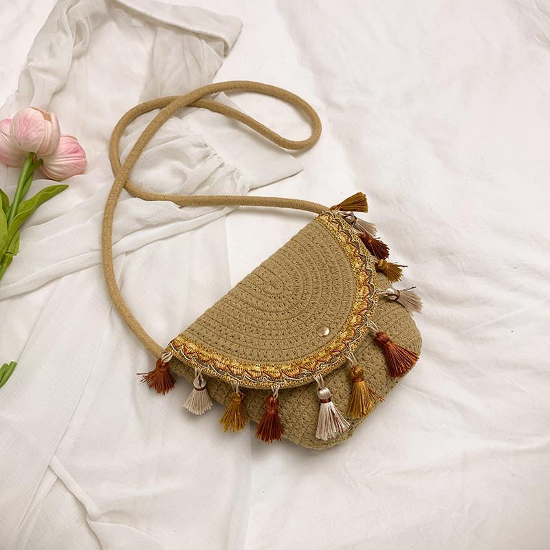 Boho Chic Woven Tassel Mini Shoulder Bag For Urban Fashion