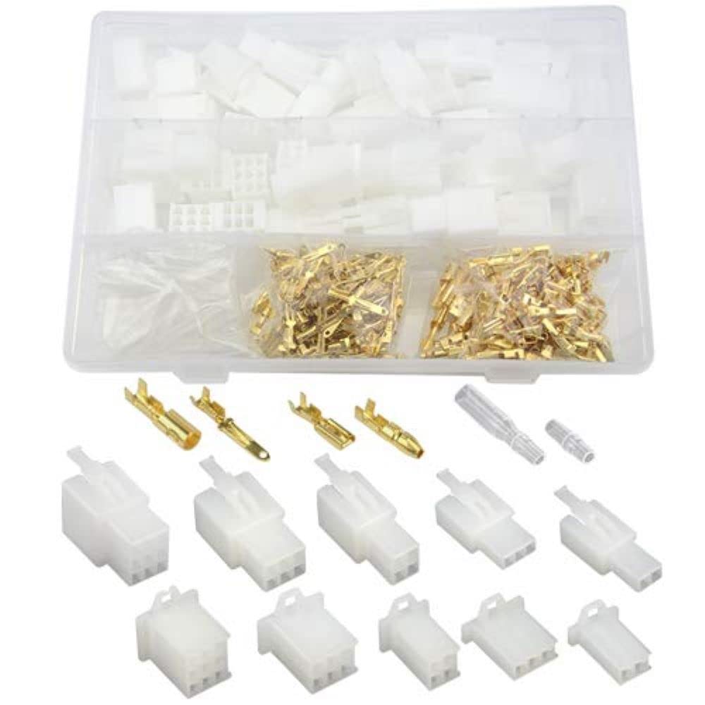 

WMYCONGCONG Соединительный разъем, Плоские клеммы, 400 штук, 0,11 дюйма (2,8 мм), 2 полюса, 3