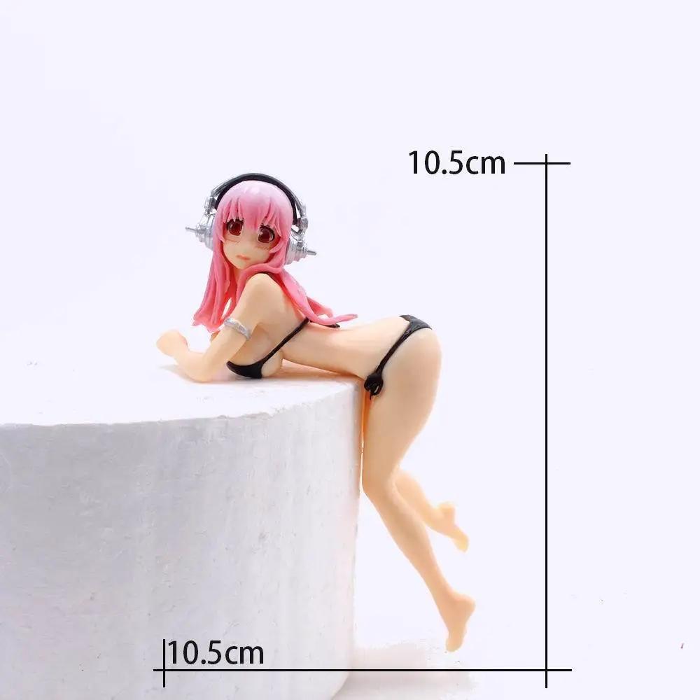 

10CM Anime Figure Super Sonico PVC Action Figurine Model Toy Cake Decor Swimsuit Gown Up SoniComi Figure Present No box