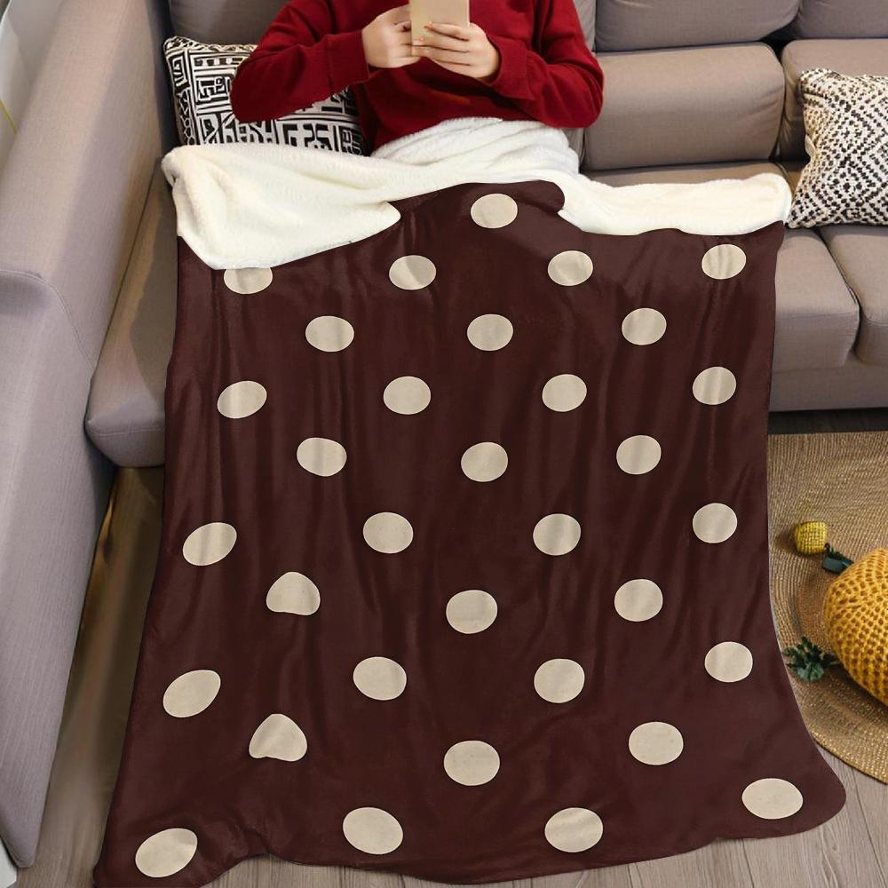 Vintage Polka Dot Muster Flanelldecke Warm Weich Halloween Weihnachten Sofa Warm Gemütlich Dekoratives Dekor Geschenk für Alle Jahreszeiten