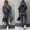2025 European and American Fashion Long Sleeve Sports and Leisure Hoodie Set Two-piece Set Two Piece Hoodie Set