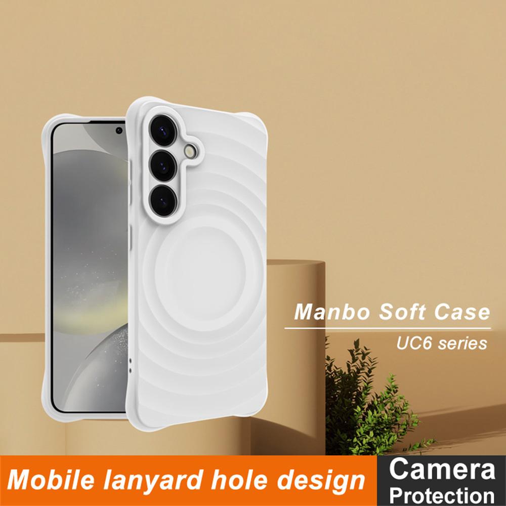 

For Samsung Galaxy S25 Case Water Drop Texture Anti-Skid Matte TPU Cover Matte Black