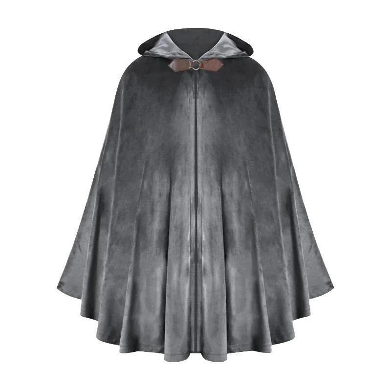 Medieval Deer Suede Velvet Cloak - Retro Warrior Cosplay Cape for Halloween