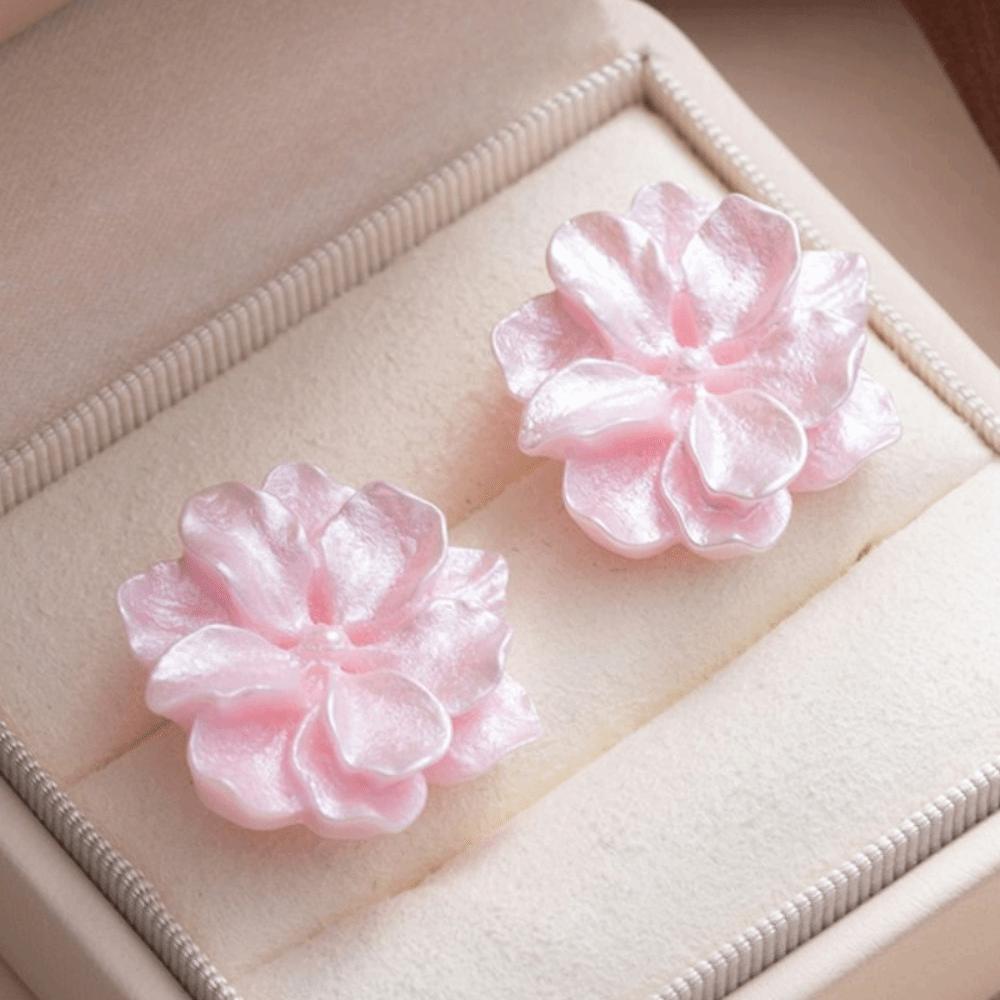 Luxury Camellia Earrings Exquisite Petals Earrings Fashion Flower Earrings  For Women Girls