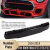 51117337791 Front Bumper Number Plate Cover Gloss Black License Plate Panel for BMW Mini F55 F56 F57 JCW Cooper S 2014-2018