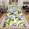 Homewish Tropical Fruit Duvet Cover Set Lemon Print Bedding Set Botanical Plant Leaf Quilt Cover Set Bedroom Decor