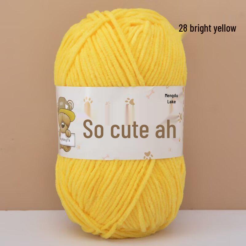 Chenille Crochet Yarn - Medium Thick Hand-Knitted for DIY Crafts & Dolls