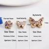 14K Gold-filled Color-preserving Zirconia Butterfly & Flower Spacer Beads for DIY Jewelry