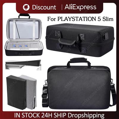 Für PS5 Slim Tragetasche, kratzfeste Schutzhülle mit Schultergurt, tragbare Aufbewahrungstasche für PS5 Slim Console Controller