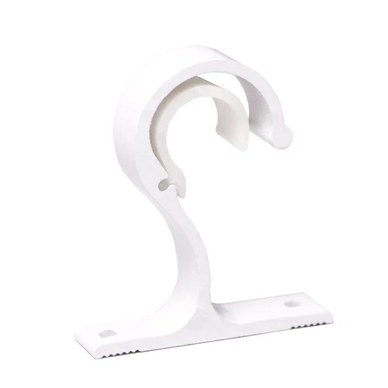 Curtain Rods Bracket Hanger Hook Rod Support Clamp Crossbar Fixing Clip Wall Hooks Organizer Rails Rack Home Storage