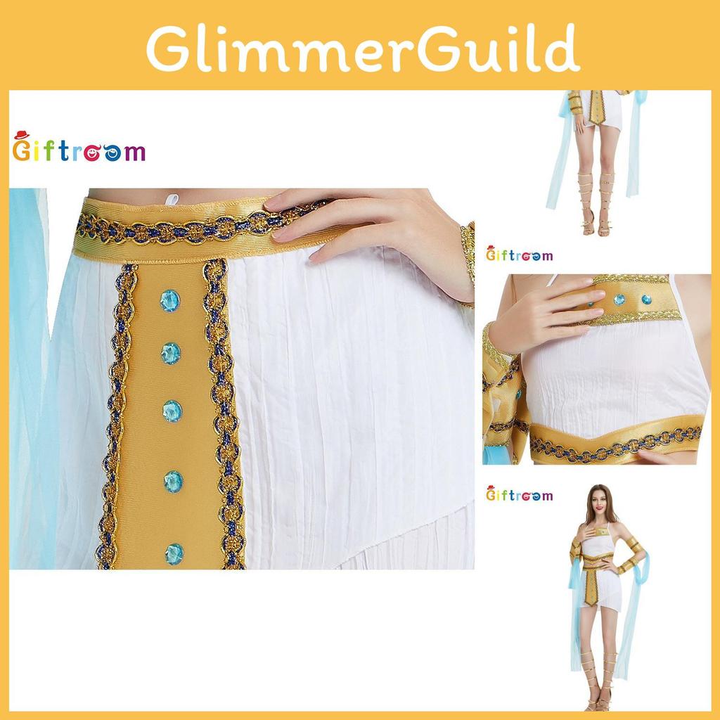 Alluring Adult Women's Nefertiti Queen Costume For Halloween Parties With Comfortable Polyester Material