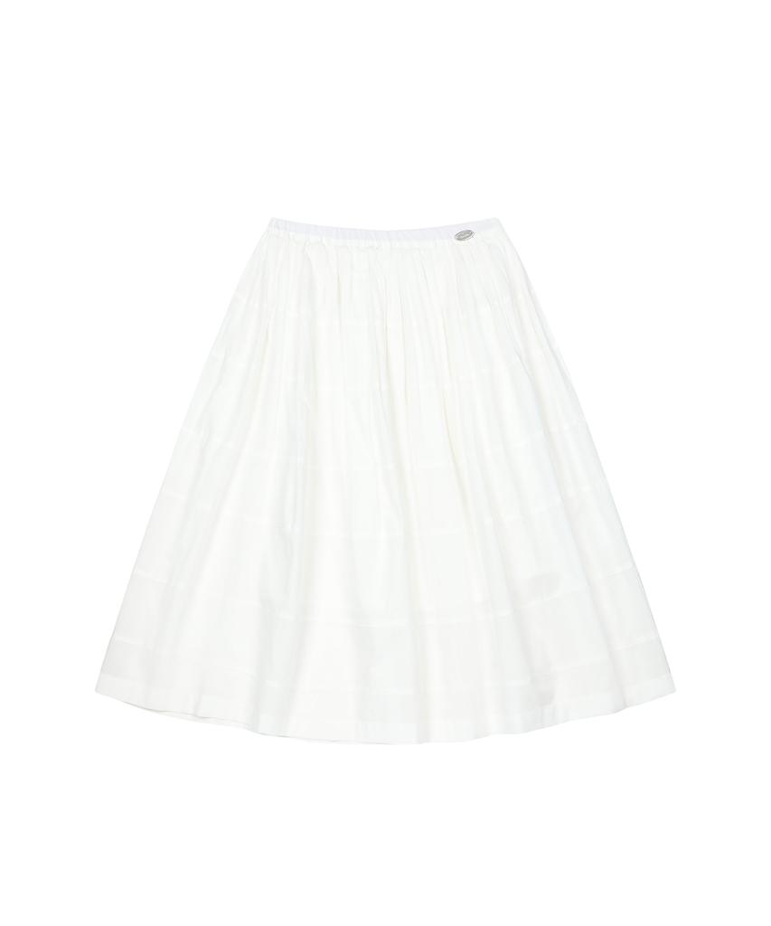Ohesio Shirring Tiered Maxi Skirt, White