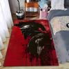 Warrior's Profile Art with Bold Red and Black Colors Suitable for Use As an Anti-slip Game Mat for Living Room and Bedroom Sofas