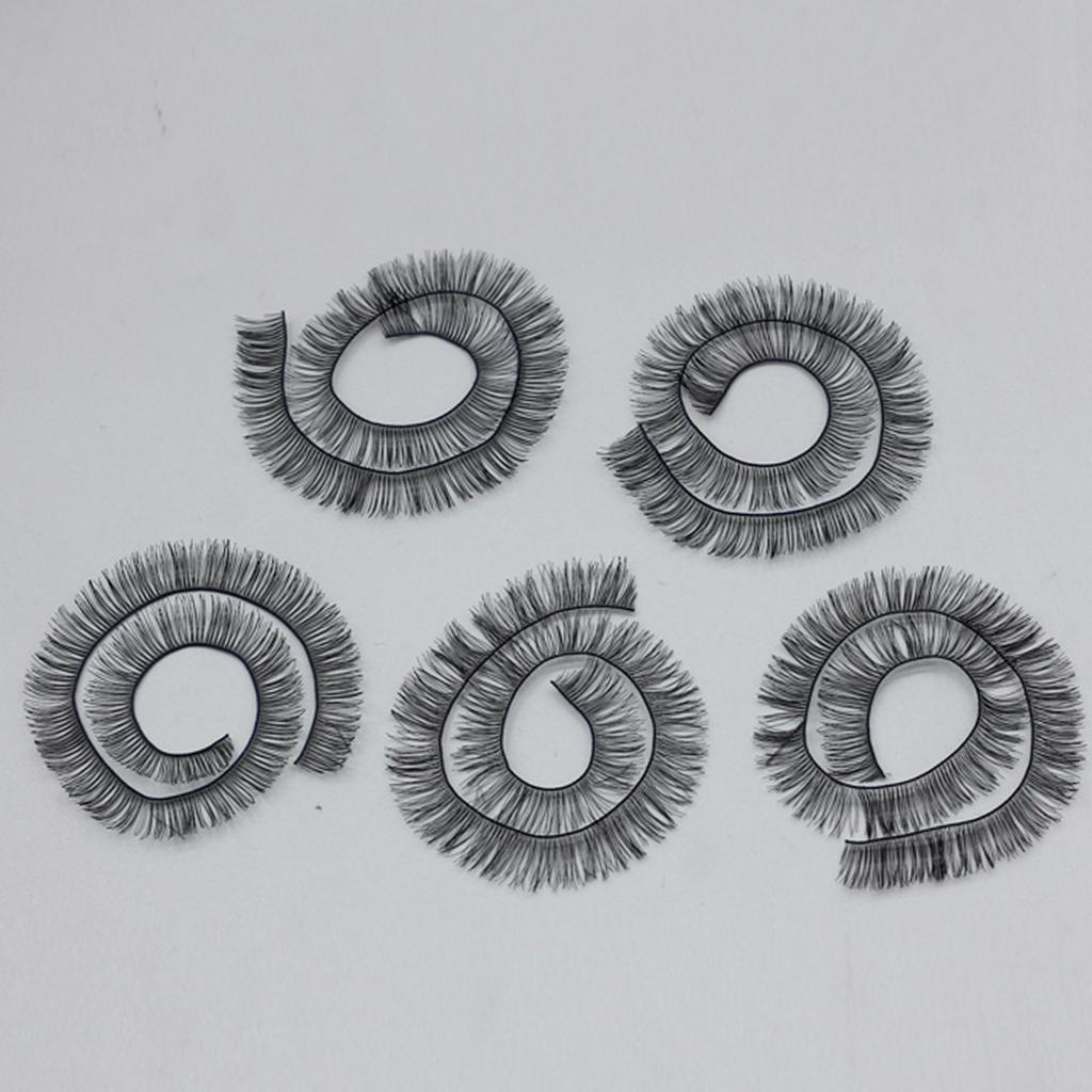 5 Stück 20cm Realistisches Nylon-Puppenwimpern-Set Anpassbare Länge Lebensechte Wimpern für Puppen Makeover Make-up Projekt