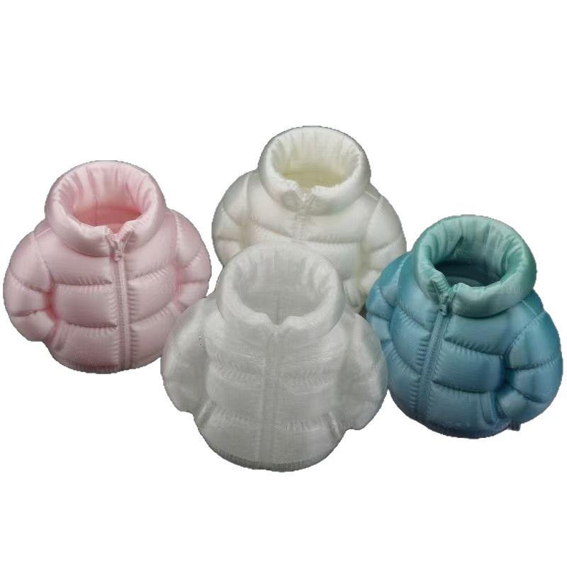3D Printed Puffer Jacket Pen Holder Gradient Color Abstract Desktop Organizer For Students Home Office Classroom Novelty Gift