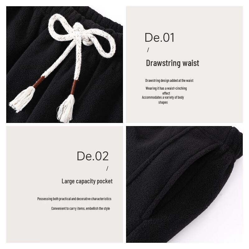 MJ STYLE Women's Double-Sided Fleece Wide-Leg Sweatpants