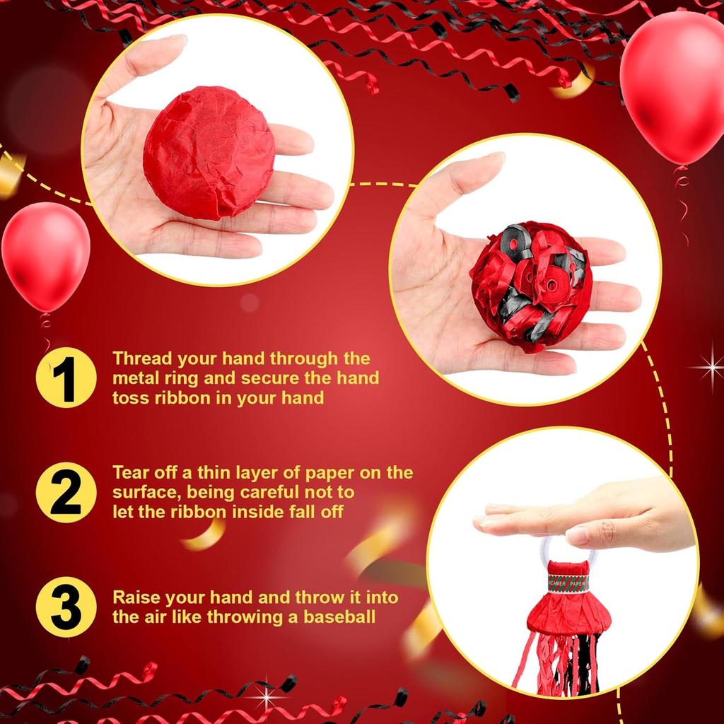 Rote Handwerfer Konfetti Roter Konfetti-Knaller Handwerfer Kein Durcheinander Magische Papierknaller Festliche Atmosphäre Verstärker