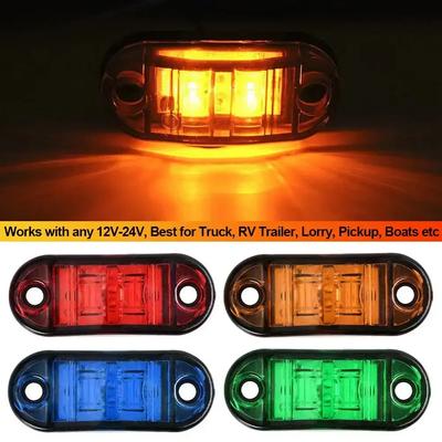 2 Stück LED Auto Seitenmarkierungsleuchte Rot Gelb Weiß Für Anhänger LKW Wohnwagen Seitenbegrenzungsleuchte Warnleuchten 12V- 24V