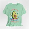 Surfing Avocado T-Shirt – Fun Summer Tee with Beach Vibes, Unisex Casual Wear