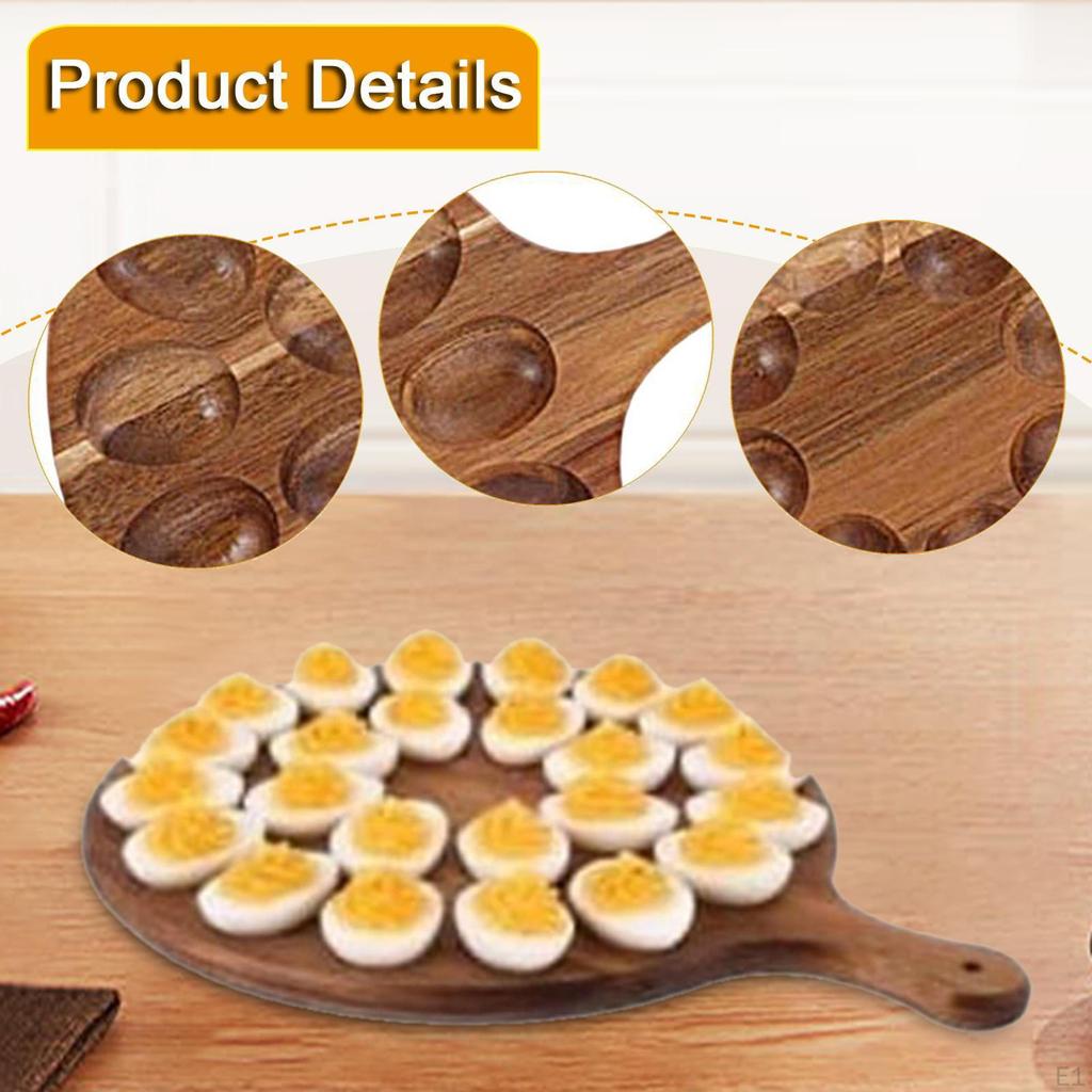 Servírovací tác na plněná vejce s 24 otvory pro kuchyňskou desku, držák, nádoba